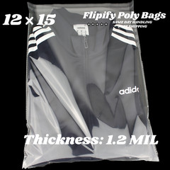 12×15 Clear Resealable T-Shirt/Apparel Self Seal Lip Tape Poly Plastic bags