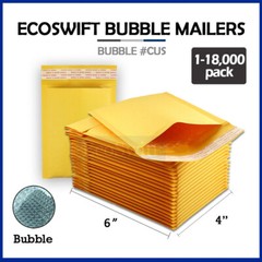 1-18000 #0000 4×6 «EcoSwift» Small Kraft Bubble Mailer Padded Envelope Bag 4 x 6