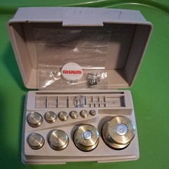 Vintage Ohaus Brass Calibration Weight Set: 10 Piece Ranging From 1g- 200 grams