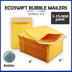 1-15000 #000 4×8 «EcoSwift» Kraft Bubble Padded Envelopes 5 x 8 ~ X-Wide Mailers