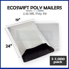 1-1000 19 x 24 «EcoSwift» Poly Mailers Envelopes Plastic Shipping Bags 2.35 MIL