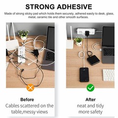 10-100 Cable Clips Self-Adhesive Tie Cord Management Wire Holder Organizer Clamp