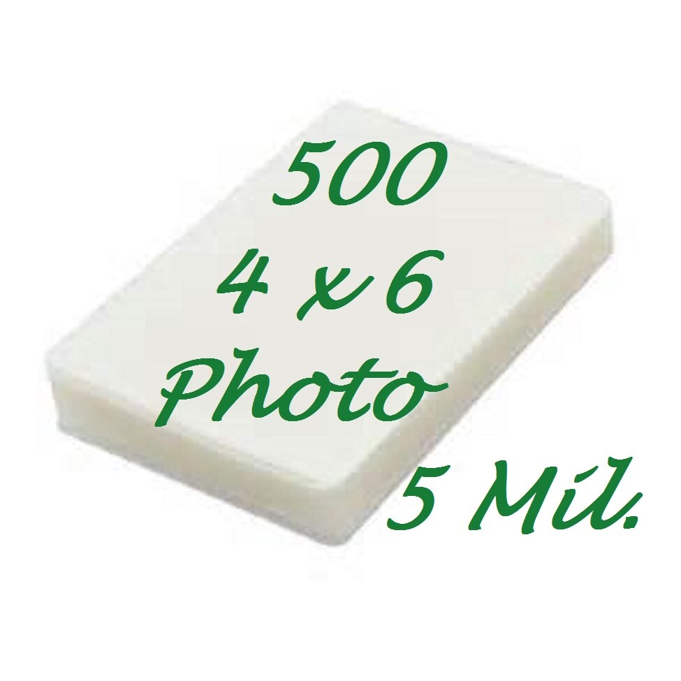 4 x 6 500 5 Mil Laminating Pouches Laminator 4-1/4 x 6-1/4 Photo Gloss