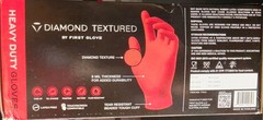 First Glove Grip 8 Mil Orange Nitrile Diamond textured Gloves SIZE XL