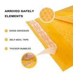 Coolpkg 50pcs #0 6×10 Kraft Bubble Mailers Self Seal Padded Envelopes 6″x10″