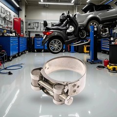 2Pcs Exhaust Clamp Stainless Steel Exhaust Band Clamp Replacement for Motorcycle