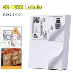 50-1000 Shipping Labels 8.5×5.5 Half Self Self Adhesive Sticker 2 Per Sheet