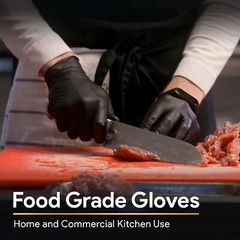 6 Mil Black Nitrile Gloves,Heavy Duty Mechanic and Food Grade Glove -Powder-Free