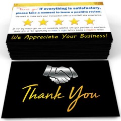 200 Thank You for Your Purchase Business Cards for eBay Sellers Amazon Colors