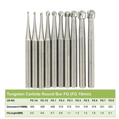 Wave Dental Carbide Bur FG Diamond Burs Football Pear Round End Taper High Speed