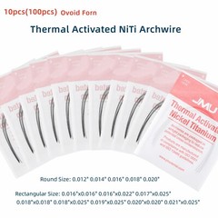 JMU Dental Ortho Thermal Activated NiTi Arch Wire Round/Rectangular Ovoid, 10pk