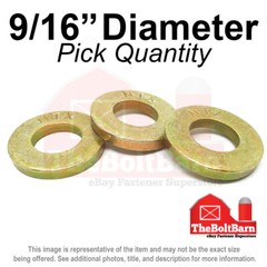 9/16″ SAE Extra Thick Flat Washers Grade 8 Steel Zinc Yellow (Pick Quantity)