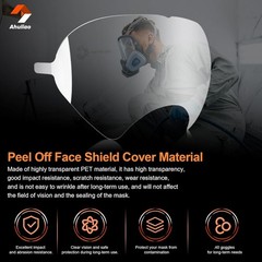 40 Pack Respirator Full Face Mask Peel Off Lens Cover for 3M 6885 6000 6700 6800