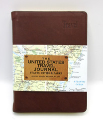 United States Travel Journal 6″ Soft Leather Cover Graphic Image Brown