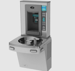 Oasis Stainless Steel Refrigerated Drinking Fountain and Touchless Bottle Filler