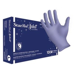 StarMed Select Violet Blue Nitrile Exam Gloves LARGE 100/Box. Chlorinated