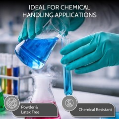 144 Pairs 11 Mil Chemical Resistant Diamond Textured Green Nitrile Gloves Large