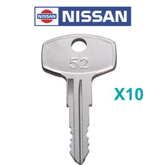 10 Replacement Nissan Forklift Ignition Keys Fits Older Nissan ForkLifts X7 62DU