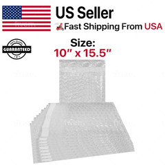 10″ x 15.5″ Bubble Pouches Bags Clear Self Seal Protective Cushioning Wrap 10×15