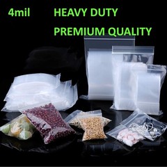 Clear Reclosable Zip Seal Bag Plastic 4 Mil Lock Bags Jewelry Zipper Baggie 4Mil