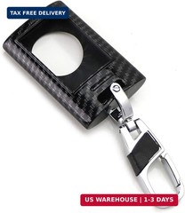 iJDMTOY Black Carbon Fiber Pattern Hard Plastic Shell Keyfob Protective & Keycha