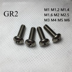 M1 M1.4 M1.6 M2 M2.5 M3 M4 M5 M6 Titanium Phillips Cross Pan Head Machine Screws