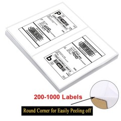 200-4000 Half Sheet Shipping Labels Page 8.5×5.5 Self Adhesive Round 2 Per Sheet