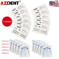 AZDENT Dental Orthodontic Metal Brackets Braces/Super Elastic Niti Arch Wires US