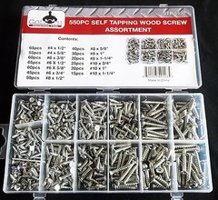 550pc GOLIATH INDUSTRIAL SELF TAPPING WOOD SCREW ASSORTMENT STWS550 DRILLING