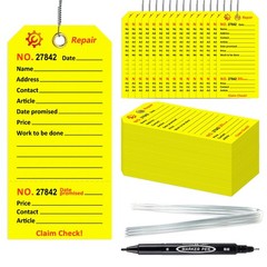 500 Pcs Repair Tags with Hole and Wire Maintenance Service Tags 2.6 x 5.25 In