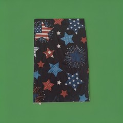 Handmade Patriotic Pocket Journal | Stitched Stars and Stripes Mini Notebook