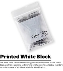 1000/PCS White Block 4″ x 6″ Clear Reclosable Zipper Seal Bags Heavy Duty
