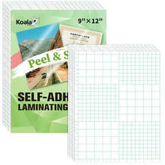 Koala Self-Adhesive Laminating Sheets 9″x12″ Clear Cold Laminating Sheets 5PK