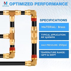 43Pc Brass DOT Air Line Fittings Tube Cutter For Semi Truck Trailer Brake System