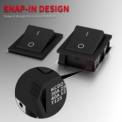 DPST Rocker Switch 40A 12V DC 4 Pin 2 Position Switch ON Off Toggle Switch 30…