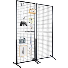 VEVOR 2′ x 5.6′ Grid Wall Panels Tower 2 Packs Wire Gridwall Display Racks