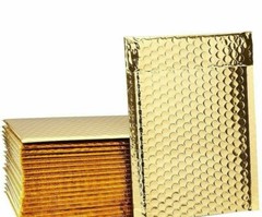 #000 4″x8″ (Inner Size 4″ x 7″)Matte Metallic Gold Poly Bubble Mailers Bags