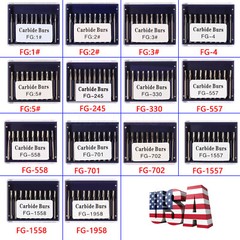 Dental Tungsten Carbide Steel Burs FG1 FG2 FG245 FG330 for High Speed Handpiece