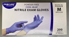 Procure Nitrile Exam Gloves #PC630CB, Powder Free, Blue, Medium, 1 Box – Qty 200
