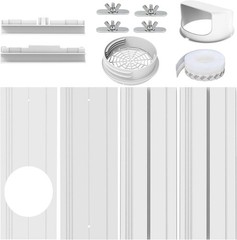 Portable Air Conditioner Window Kit with Universal Coupler Fit for 5.1″/5.9″ Exh