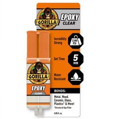 Gorilla Glue Clear Epoxy Syringe Bonds Steel, Aluminum, Wood, Ceramic, Tile, Pls