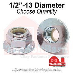 1/2″-13 Grade 5 Nylon Insert Hex Flange Lock Nut Zinc Coarse Thread (Pick Qty)
