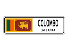 Colombo Sri Lanka Street Sri Lankan Flag City Country Wall Gift Aluminum Sign