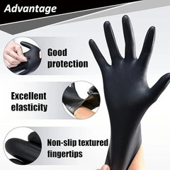 6 Mil Black Nitrile Gloves Disposable Heavy Duty Powder Free Latex Free S-2XL