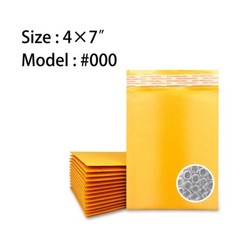 Coolpkg 500 PCS #000 4×8″ Kraft Gold Bubble Mailer Envelopes Made In USA 4×8