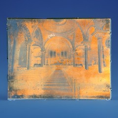 Antique Printing Plate Church Interior Youngstown Ohio Catholic Sanctuary