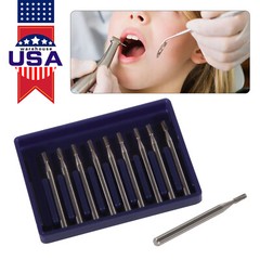 10Pcs Dental FG 245 Tungsten Carbide Burs Pear-Shaped For High Speed Handpiece