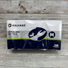 Halyard Sterling Nitrile Exam Gloves, 1 Box *Dented* 200 Size: MEDIUM Exp: 08/25