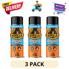 (3 Pack) Gorilla Waterproof Seal Spray 16 oz Rubber Coating Leak Repair Spray