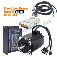 9Nm Nema34 Closed Loop Servo Stepper Motor 1275oz.in +Hybrid Servo Driver CL86T